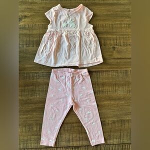 CARTER’S | Toddler Bunny-Print Short Sleeve Shirt and Pants Set - 24 Months